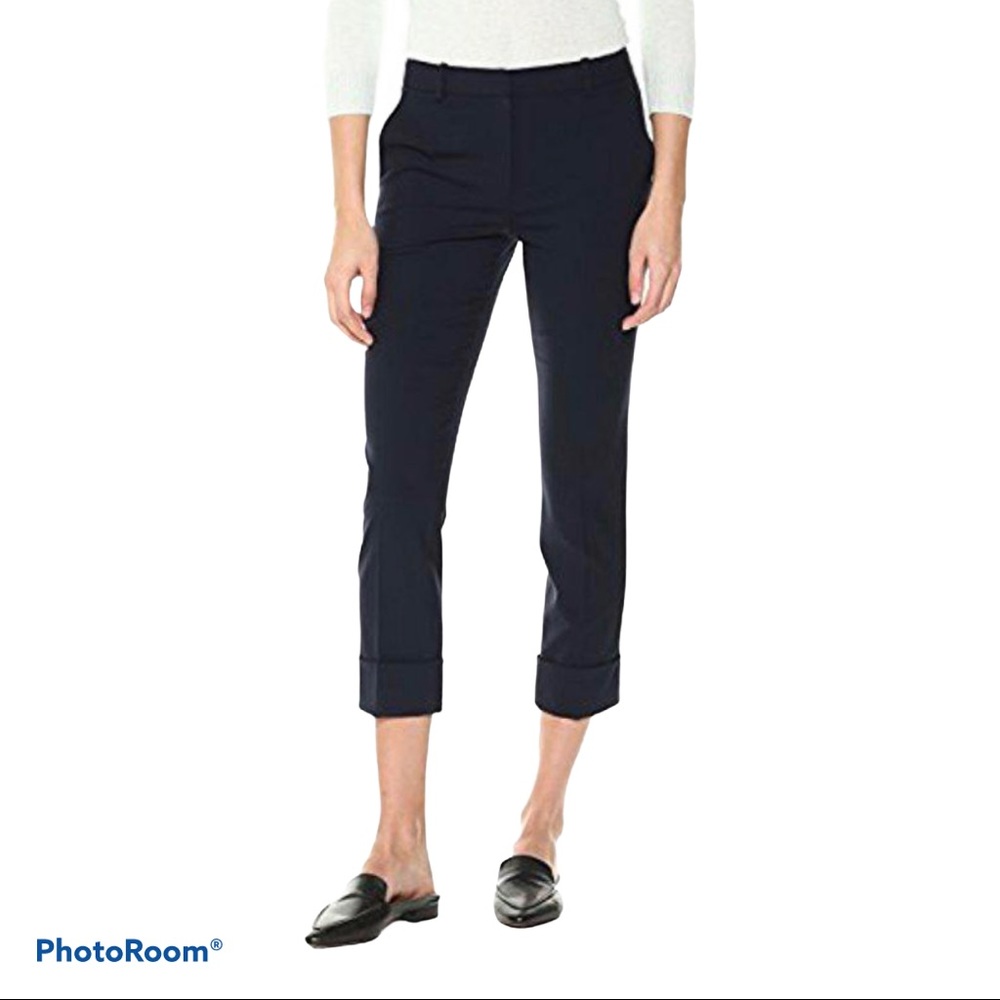 Theory black cuffed pants chino cotton size 6